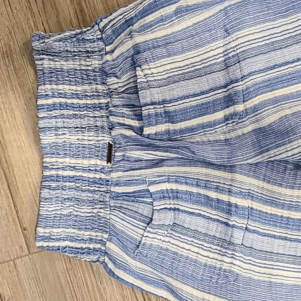 Billabong Blue and White Striped Wide Leg Pants - Picture 6 of 7